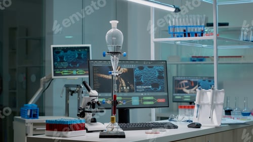 Preview: Microbiology laboratory filled with chemical research equipment