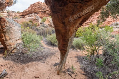 Preview: View from inside of a rock arch at Stadsaal Caves