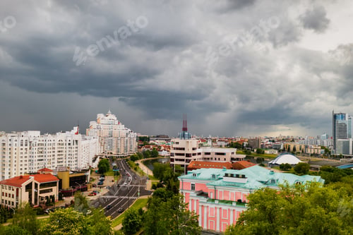 Preview: Panoramic view of the historical center of Minsk.Old town in the center of Minsk.Belarus