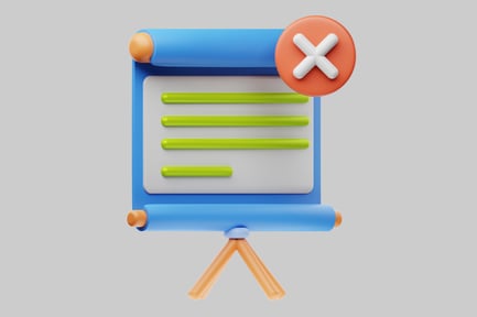 Preview: Presentation board with orange button and green lines.