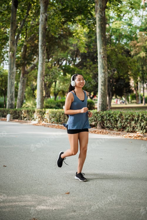 Preview: Fitness young woman jogging in the park