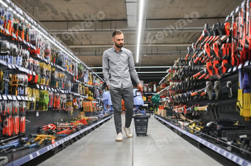 Preview: a buyer in a hardware store, Concept home renovation