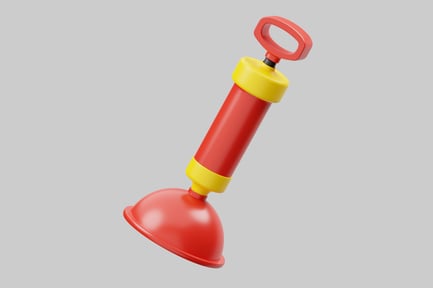 Preview: Red and yellow cartoon plunger