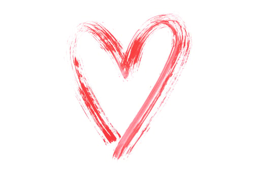 Preview: Paint smear heart isolated on white background