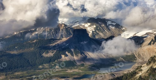 Preview: Aerial View from Airplane of Canadian Mountain Landscape