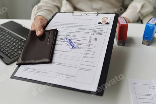 Preview: Specialist giving approved visa to tourist