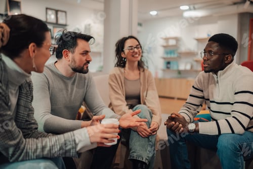 Preview: Creative people brainstorming during informal meeting in office