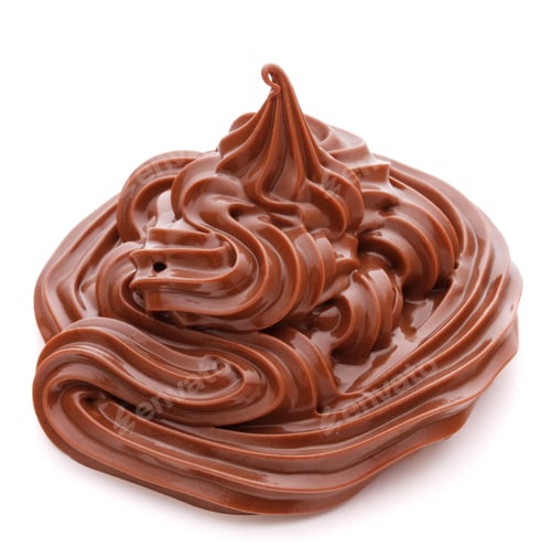 Preview: Chocolate cream swirl isolated on white background cutout