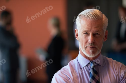 Preview: Senior Businessman With His Team At Office. Business People Group