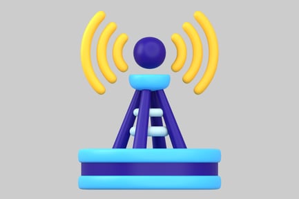 Preview: Cartoon cell tower with waves
