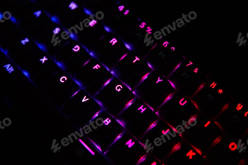 Preview: Gaming rgb keyboard on dark background
