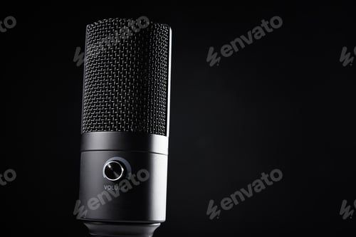 Preview: Studio microphone on dark background