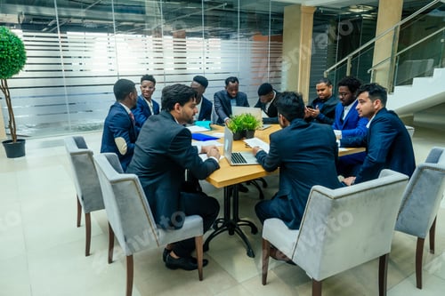 Preview: young business group have a meeting in modern eco office