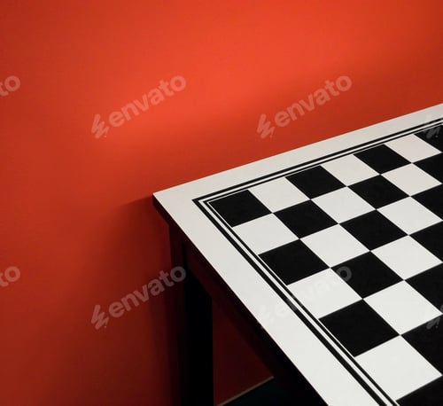 Preview: Chess table against a red wall background