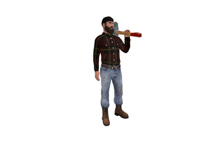 Preview: Man with axe and plaid shirt