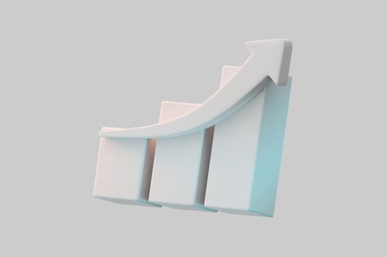Visualização: Gráfico de crescimento: setas ascendentes