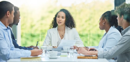 Preview: Shot of a team of staff having a business meeting to plan a project in their office