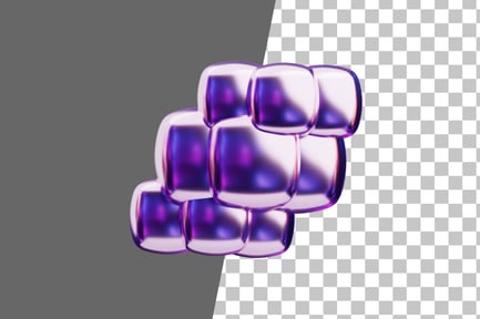 Preview: Chromatic Abstract Purple Fragmented Puzzle 3D Icon