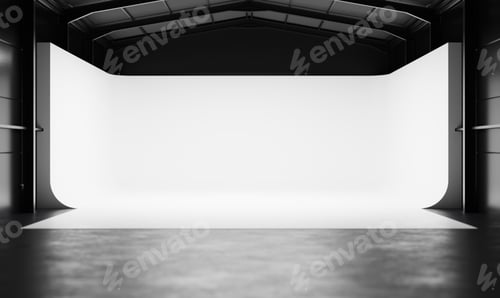 Preview: Professional photography studio with white background