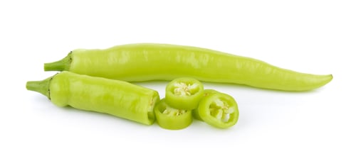 Preview: green chili pepper on white background