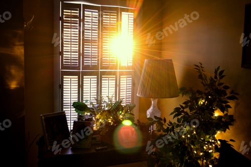 Preview: Early morning light streaming through the shutters