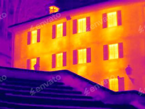 Preview: Thermal image of building and stairs