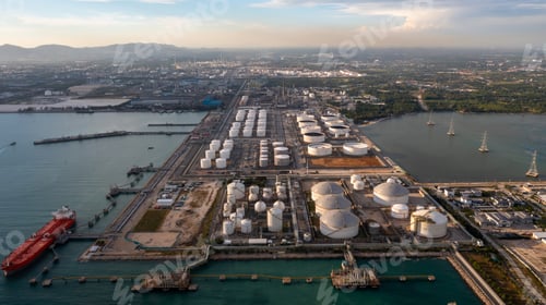 Preview: Aerial view oil and gas depot industrial facility for storage logistic petrochemical product.