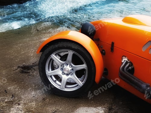 Preview: Orange beauty at the sea side. Luxury sport tires.🎈🎈Nominated 🎈🎈
