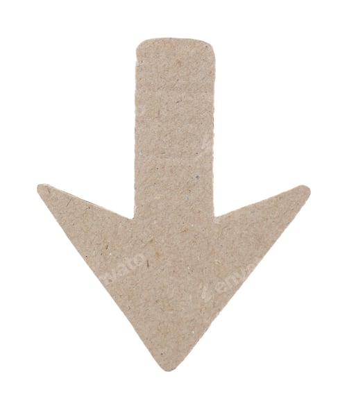 Preview: One kraft paper arrow isolated on white