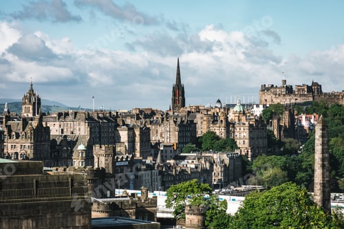 Preview: A breathtaking panoramic view of Edinburgh's skyline, featuring historic landmarks and city