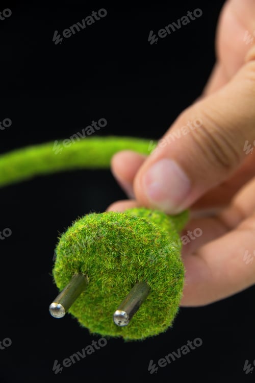 Preview: Green electric plug , energy concept