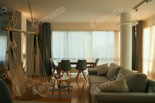 Preview: Modern living room interior design in a flat.
