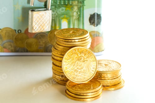 Preview: Euro money box with gold coins