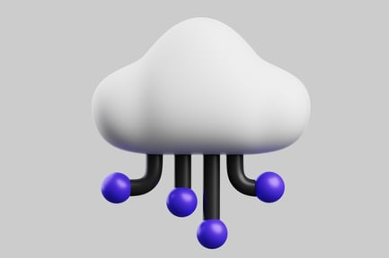 Preview: Abstract cloud with blue spheres.