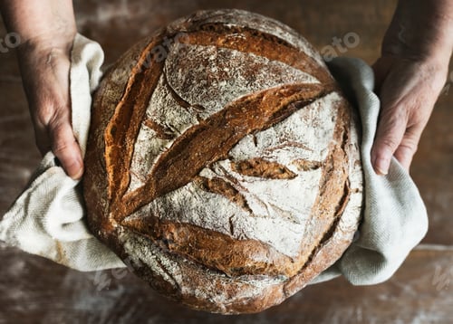 Preview: Homemade sourdough bread food photography recipe idea