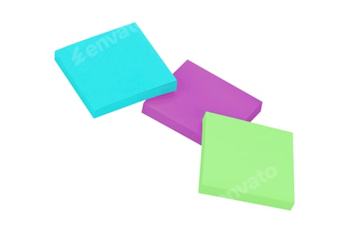 Preview: colored sticky notes isolated on white