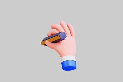 Preview: Hand holding a two-toned eraser
