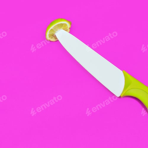 Preview: Lime and knife. Food. Creative minimal idea