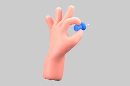 Preview: Cartoon Hand Holding Push Pin