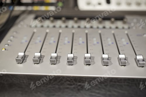 Preview: music mixing console at sound recording studio