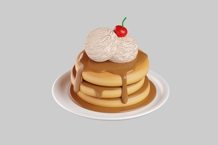 Preview: Pancakes with ice cream and cherry