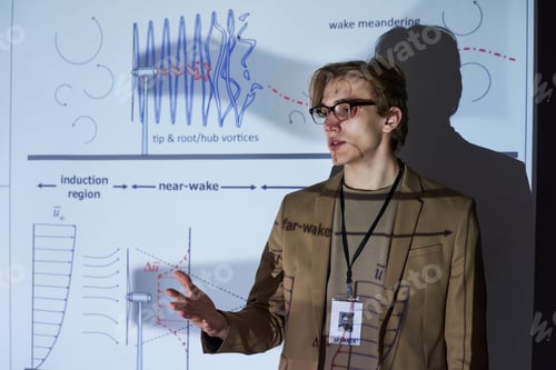 Preview: Engineer presenting his report at conference
