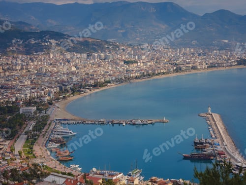 Preview: Alanya, turkey, winter walk by mediterranean sea