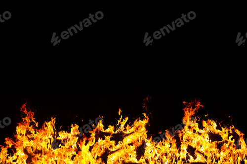 Preview: Flames over black background