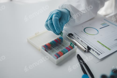 Preview: Lab practitioner working on chemical research for chemical reactions, does a chemical experiment and