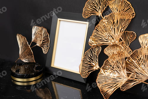 Preview: black and gold mok up frame