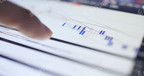 Preview: Digital tablet showing the stock market data