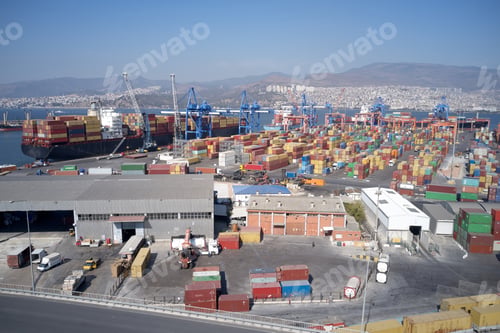 Preview: Aerial view of Izmir town in summer season.