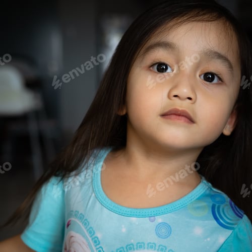 Preview: portrait of little girl looking at the camera