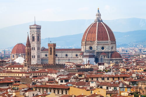 Preview: above view of Duomo Cathedral in Florence town